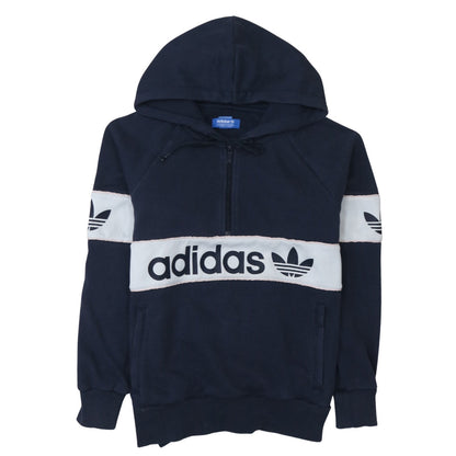Mens UK Size S adidas Blue 1/2 Zip Hoodie