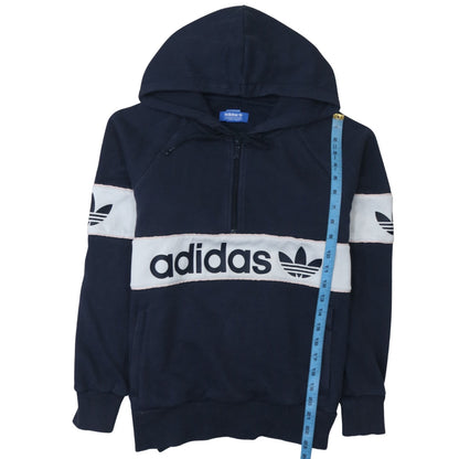 Mens UK Size S adidas Blue 1/2 Zip Hoodie