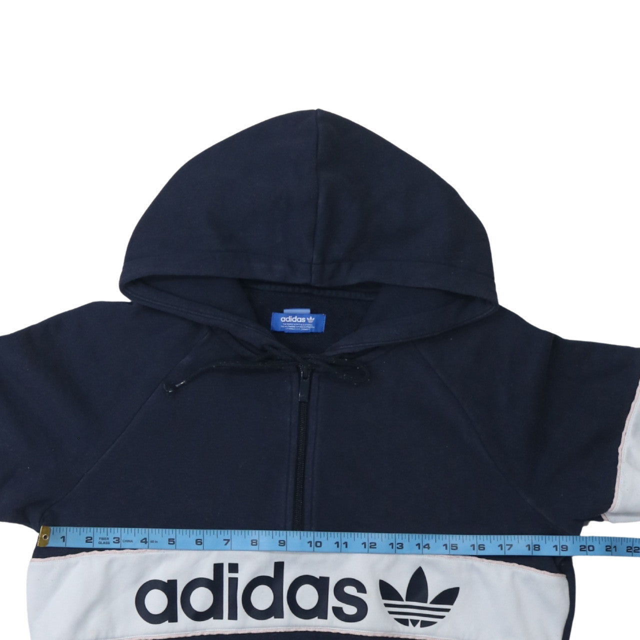 Mens UK Size S adidas Blue 1/2 Zip Hoodie