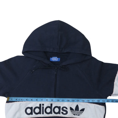 Mens UK Size S adidas Blue 1/2 Zip Hoodie
