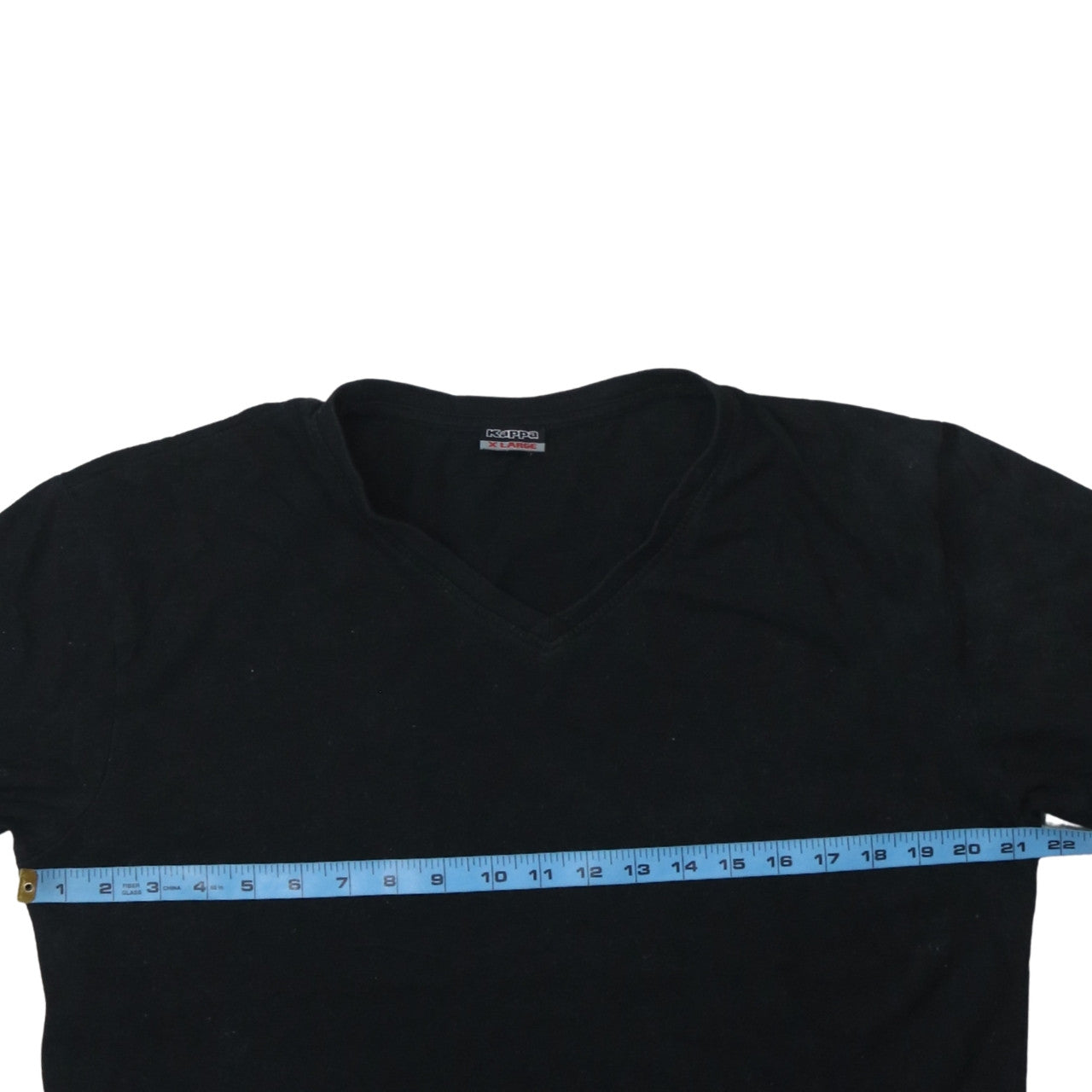 Kappa Men's Black XL V-Neck Cotton Jersey Short Sleeve T-Shirt
