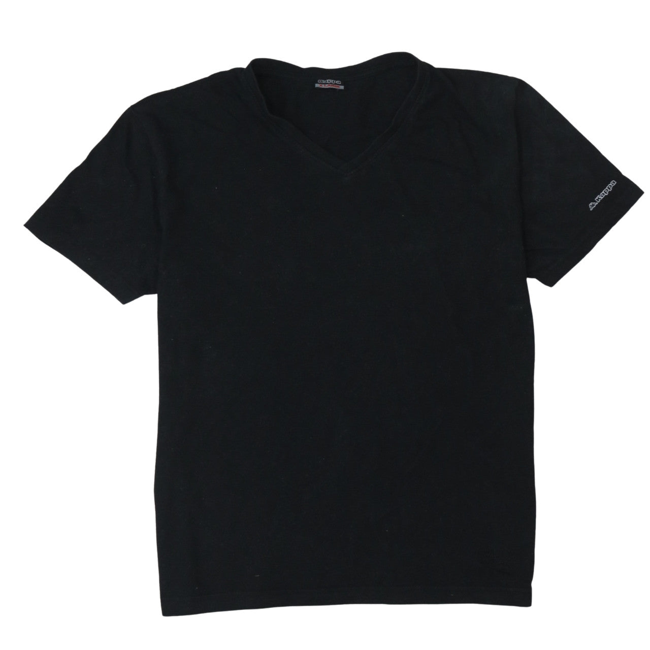Kappa Men's Black XL V-Neck Cotton Jersey Short Sleeve T-Shirt