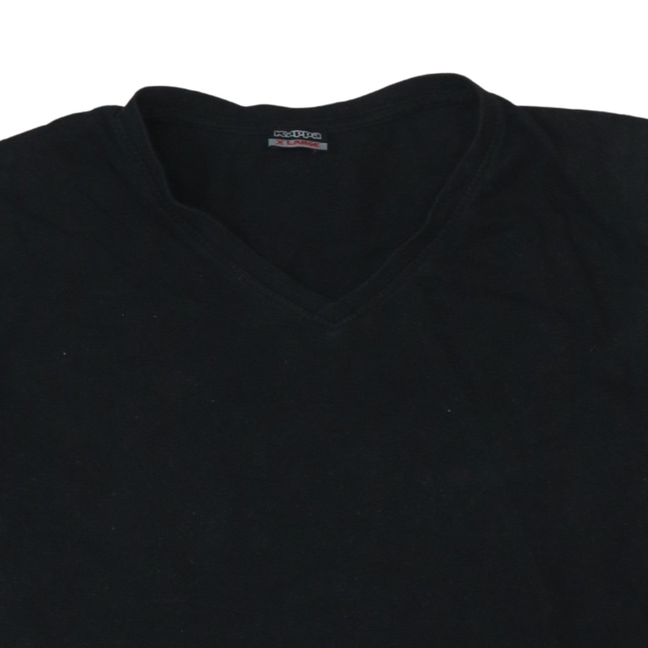 Kappa Men's Black XL V-Neck Cotton Jersey Short Sleeve T-Shirt