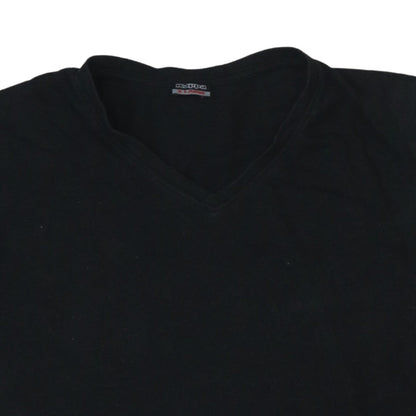 Kappa Men's Black XL V-Neck Cotton Jersey Short Sleeve T-Shirt