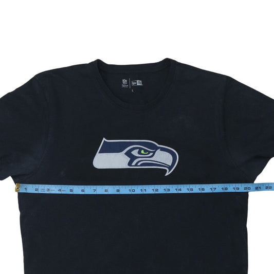 New Era Mens Black NFL Seattle Seahawks Logo T-Shirt Size L