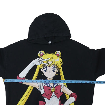 Womens UK Size 10 Sailor Moon Black Pullover Hoodie