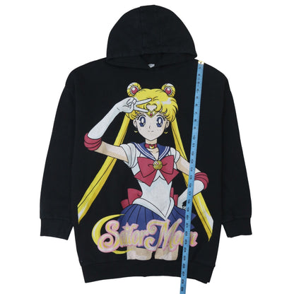 Womens UK Size 10 Sailor Moon Black Pullover Hoodie