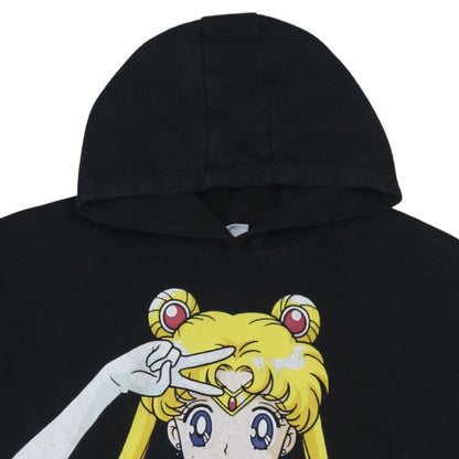 Womens UK Size 10 Sailor Moon Black Pullover Hoodie