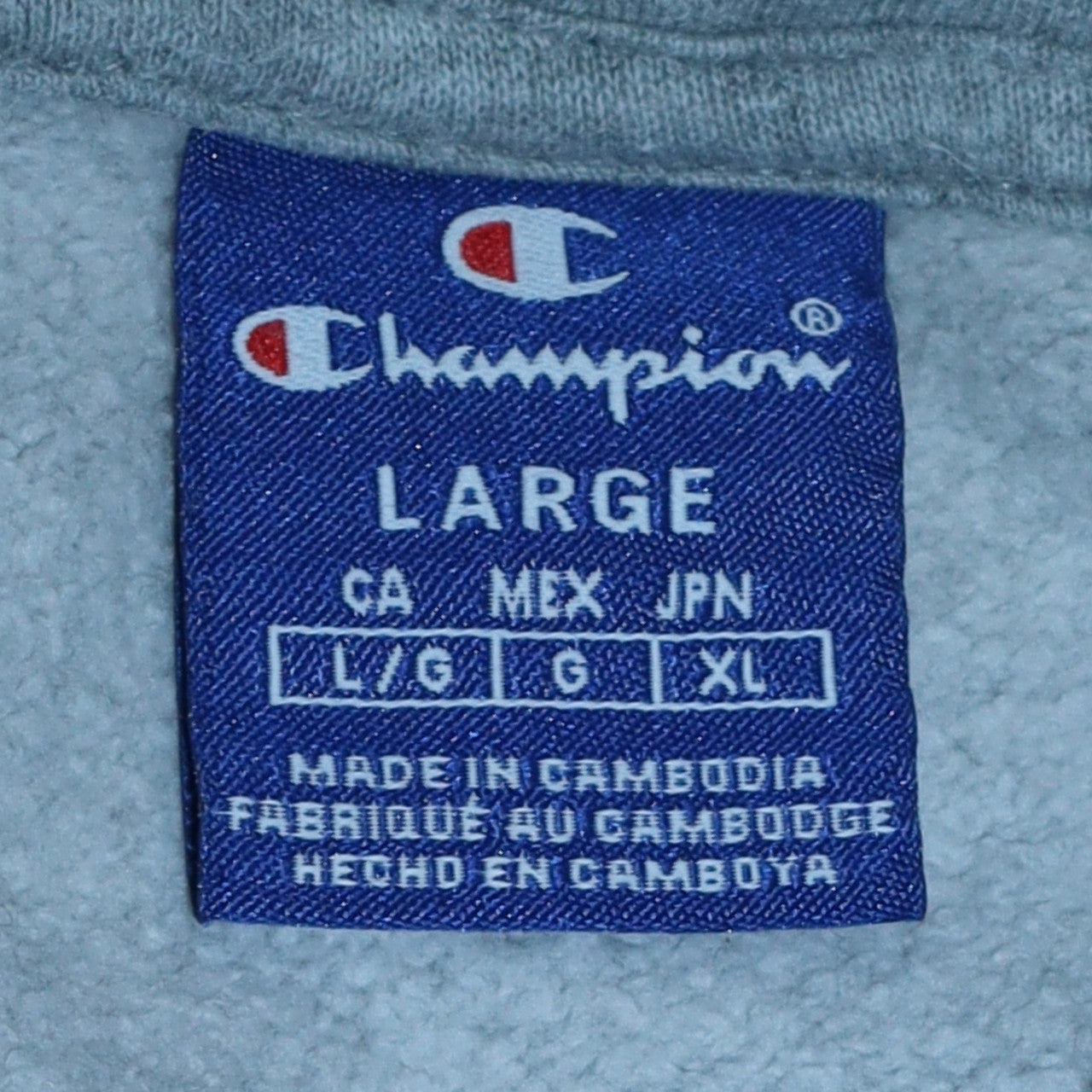 Mens UK Size L Champion Grey Pullover Hoodie