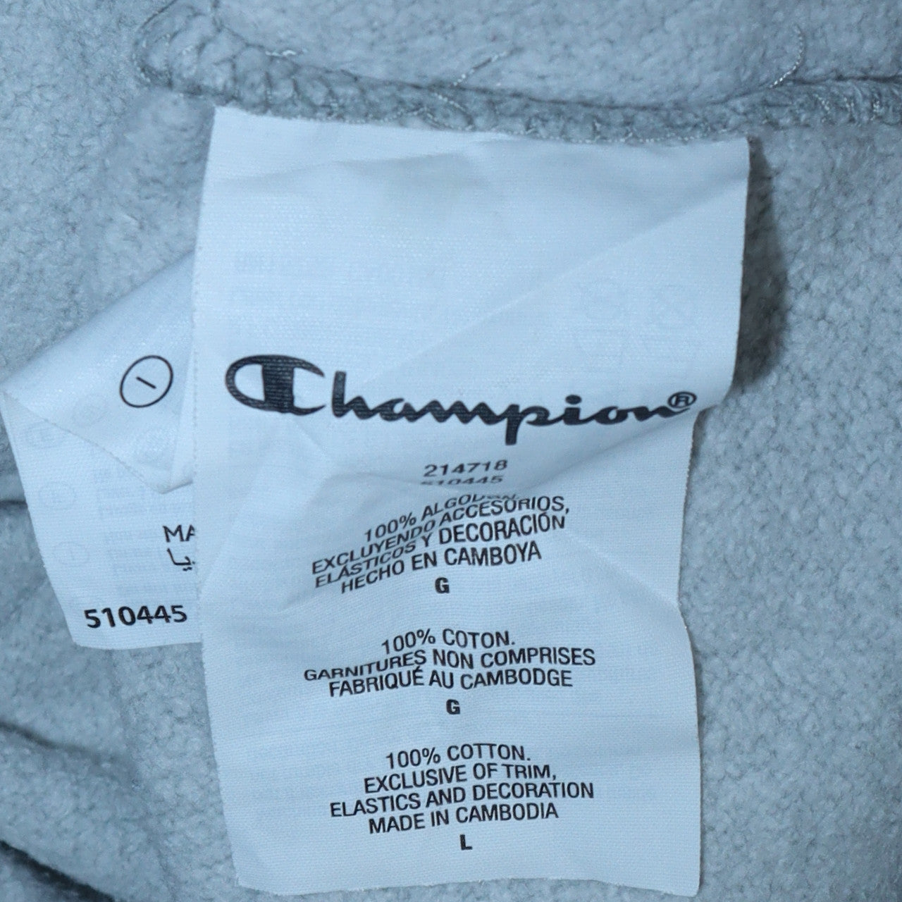 Mens UK Size L Champion Grey Pullover Hoodie