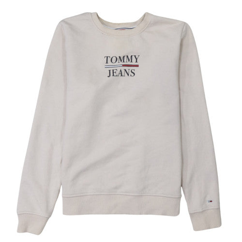 Womens UK Size XS Tommy Jeans Beige Pullover Sweatshirt