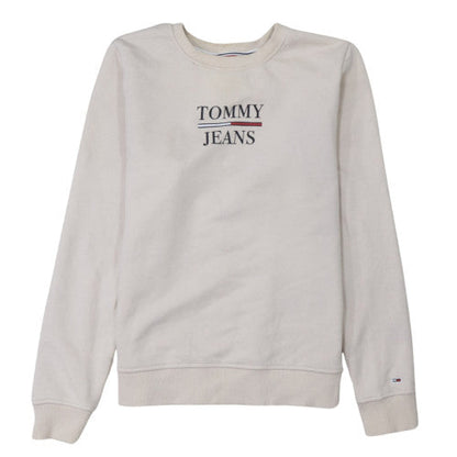 Womens UK Size XS Tommy Jeans Beige Pullover Sweatshirt