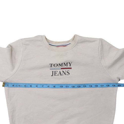 Womens UK Size XS Tommy Jeans Beige Pullover Sweatshirt