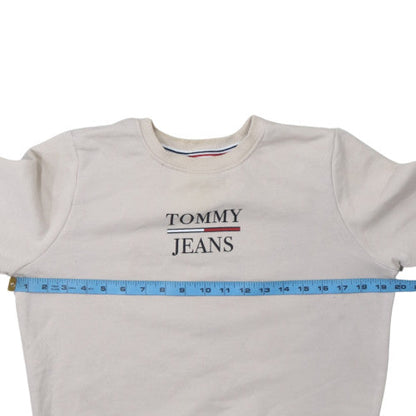 Womens UK Size XS Tommy Jeans Beige Pullover Sweatshirt