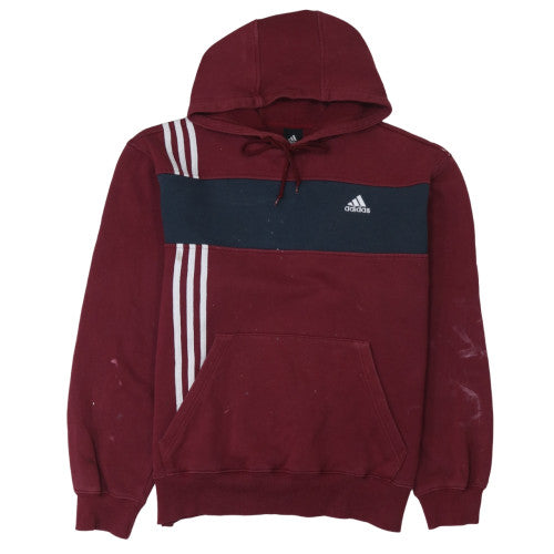 Mens UK Size L Adidas Red Pullover Hoodie