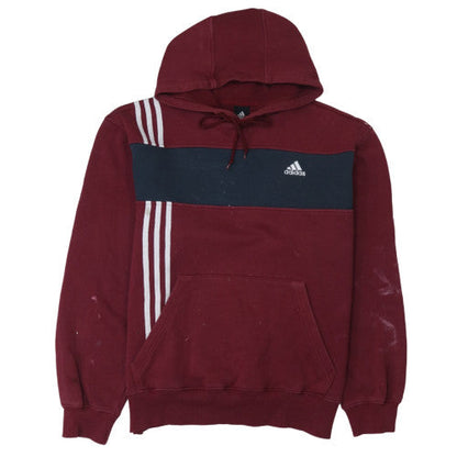 Mens UK Size L Adidas Red Pullover Hoodie