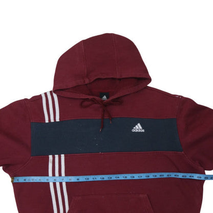 Mens UK Size L Adidas Red Pullover Hoodie