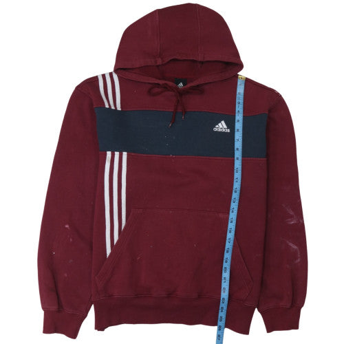 Mens UK Size L Adidas Red Pullover Hoodie
