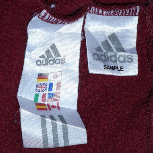 Mens UK Size L Adidas Red Pullover Hoodie