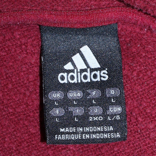 Mens UK Size L Adidas Red Pullover Hoodie