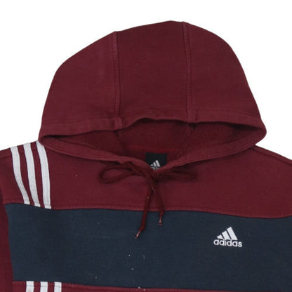 Mens UK Size L Adidas Red Pullover Hoodie