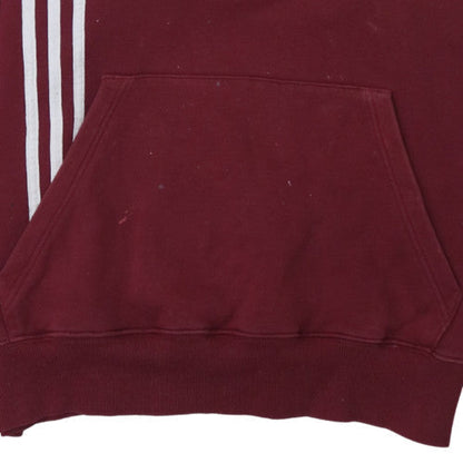 Mens UK Size L Adidas Red Pullover Hoodie