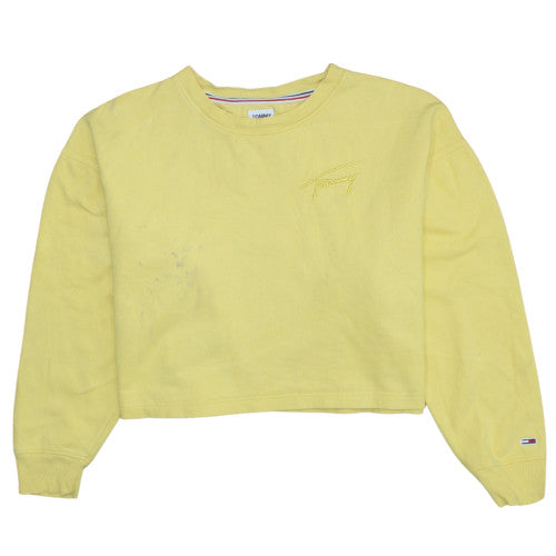 Womens UK Size M Tommy Jeans Yellow Pullover Sweatshirt
