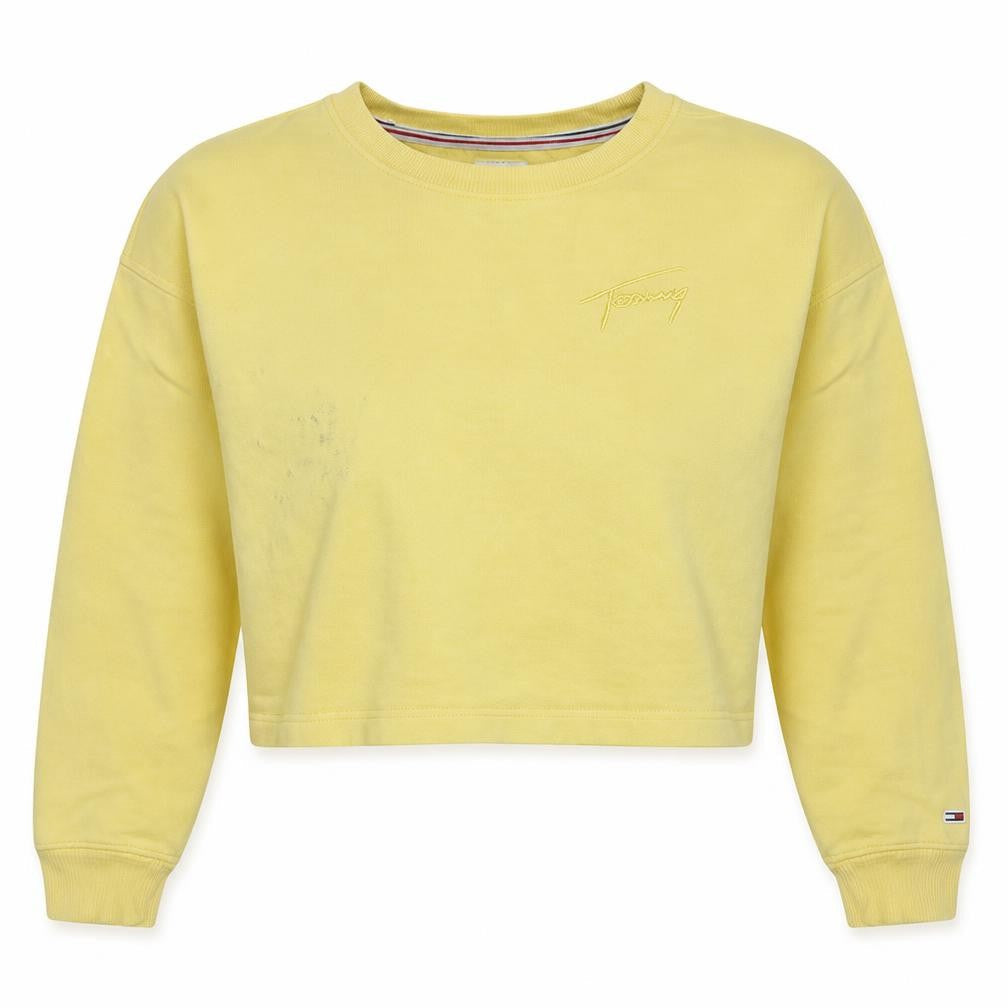 Womens UK Size M Tommy Jeans Yellow Pullover Sweatshirt