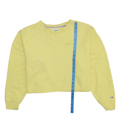 Womens UK Size M Tommy Jeans Yellow Pullover Sweatshirt