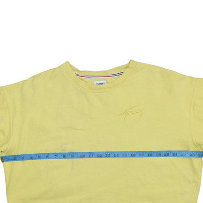Womens UK Size M Tommy Jeans Yellow Pullover Sweatshirt