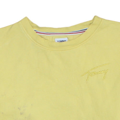 Womens UK Size M Tommy Jeans Yellow Pullover Sweatshirt