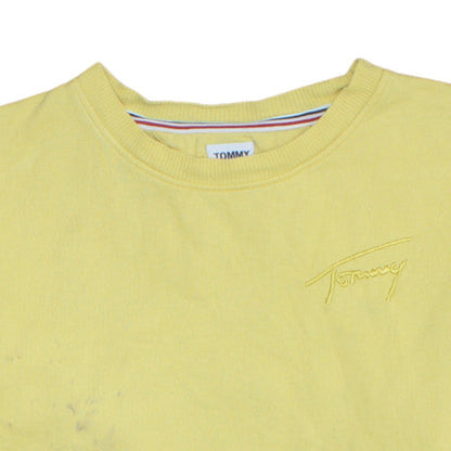 Womens UK Size M Tommy Jeans Yellow Pullover Sweatshirt