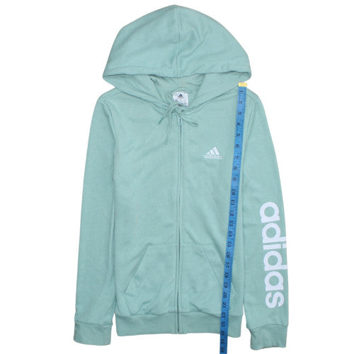 Womens UK Size XS Adidas Green Full Zip Hoodie