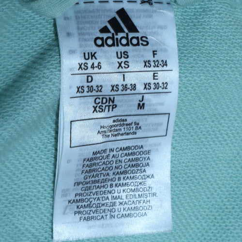 Womens UK Size XS Adidas Green Full Zip Hoodie