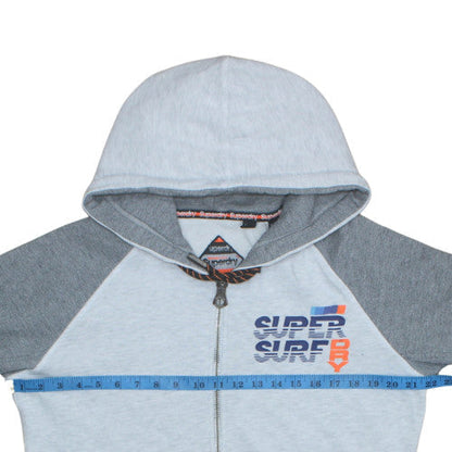 Mens UK Size M Superdry Grey Full Zip Hoodie