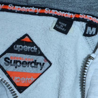 Mens UK Size M Superdry Grey Full Zip Hoodie