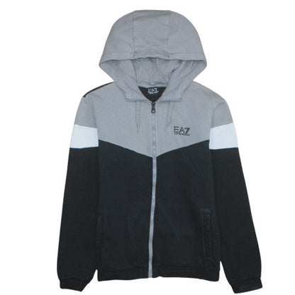 Mens UK Size M Emporio Armani GreyBlackWhite Full Zip Hoodie