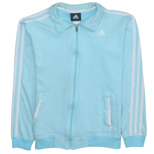 Womens UK Size L Adidas Blue Full Zip Sweatshirt