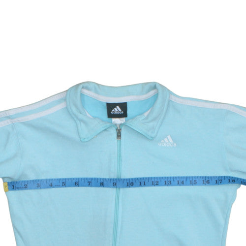 Womens UK Size L Adidas Blue Full Zip Sweatshirt