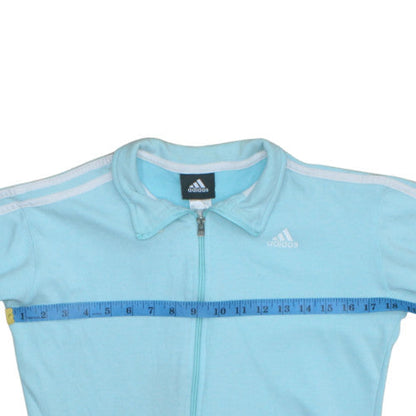 Womens UK Size L Adidas Blue Full Zip Sweatshirt