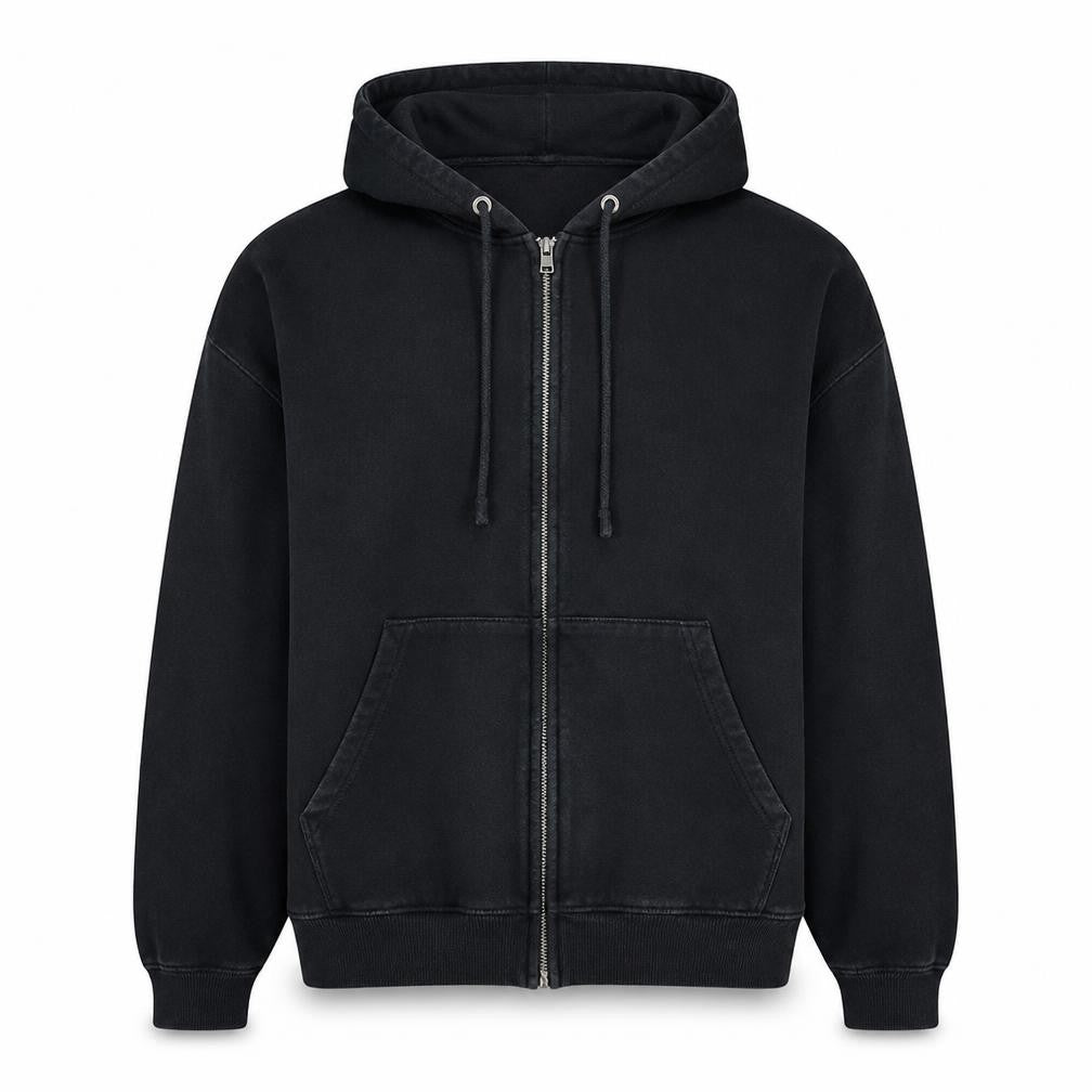 Front view of Adidas Men's Grey Full Zip Hoodie L Sports Casual Sweatshirt