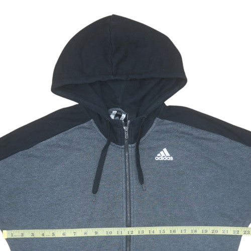 Mens UK Size L adidas Grey Full Zip Hoodie