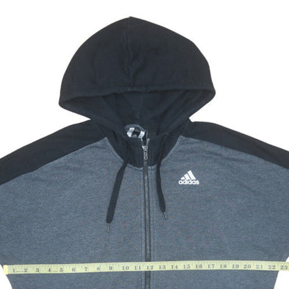 Mens UK Size L adidas Grey Full Zip Hoodie