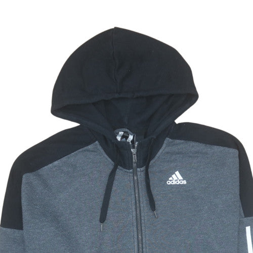 Mens UK Size L adidas Grey Full Zip Hoodie