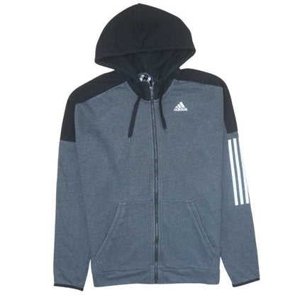 Mens UK Size L adidas Grey Full Zip Hoodie