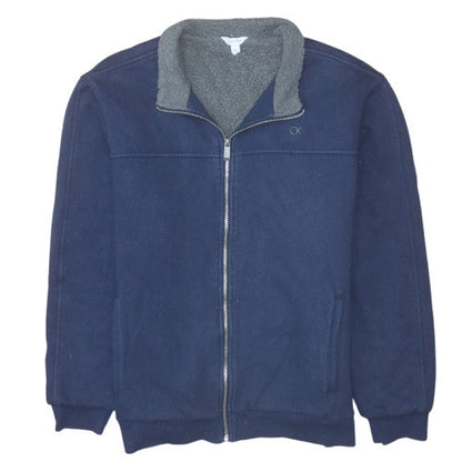 Mens UK Size L Calvin Klein Blue Full Zip Sweatshirt