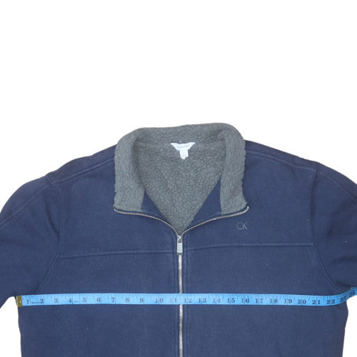 Mens UK Size L Calvin Klein Blue Full Zip Sweatshirt