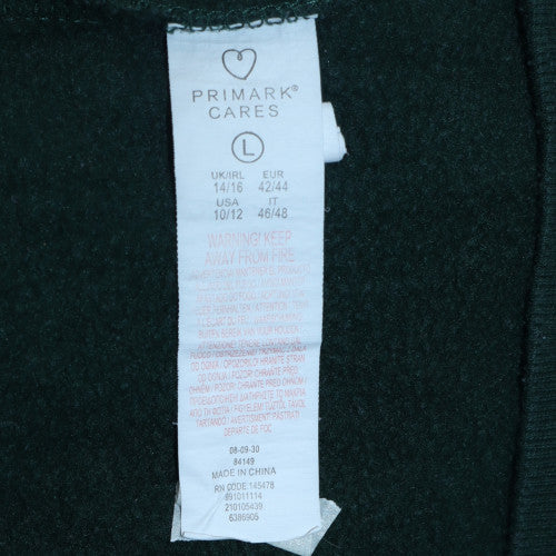 Womens UK Size L Primark Green Pullover Hoodie