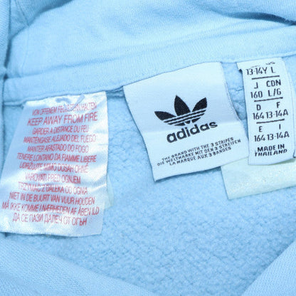 Adidas Girls Blue Pullover Hoodie 13-14 Years Hooded Sweatshirt