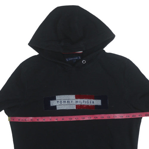 Mens UK Size L Tommy Hilfiger Black Pullover Hoodie